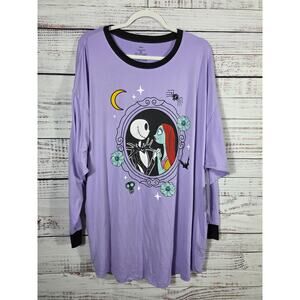 Disney Nightmare Before Christmas Jack & Sally Purple Sleep Tunic/Dress 16/18